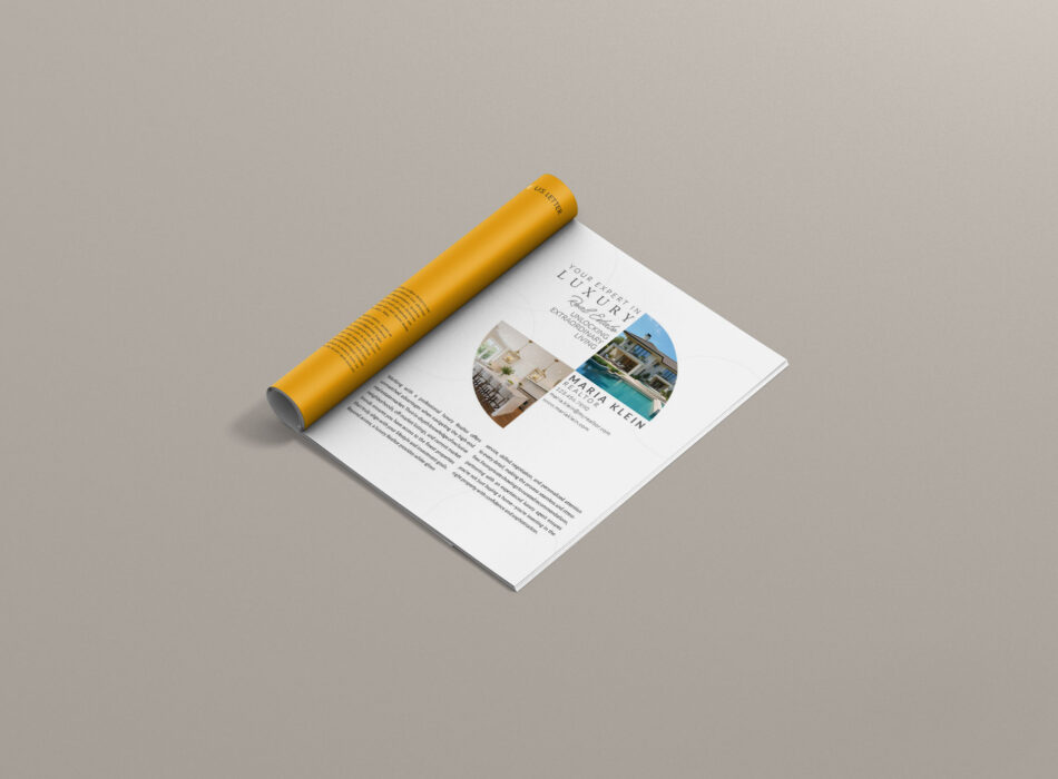 Single page geometric magazine ad